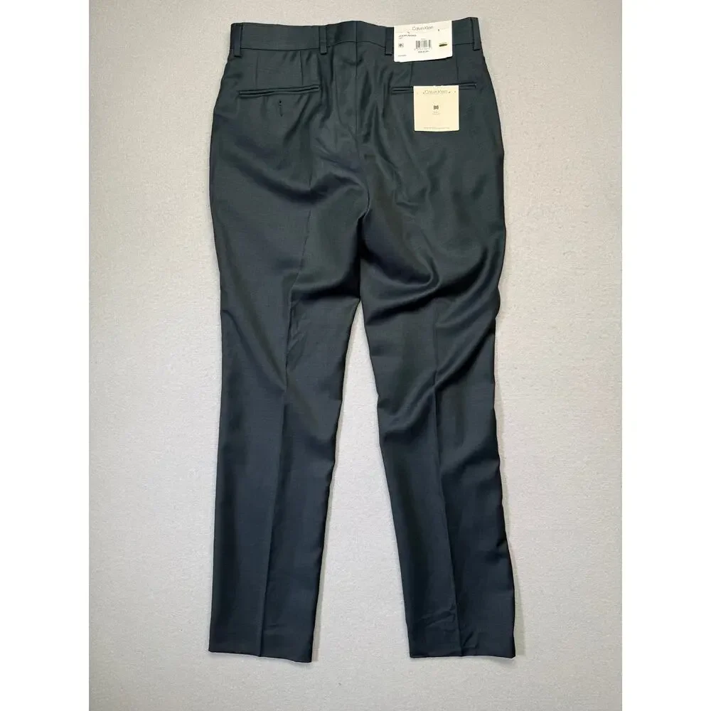 Calvin Klein Men's Slim Fit Wool Blend Suit green 36S 30x30 $650